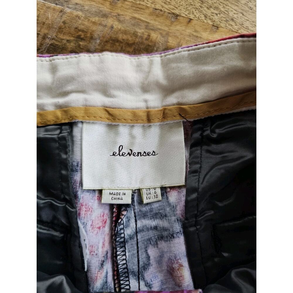 Anthropologie Elevenses Bold Floral Trousers Pants Size 0 Bohemian Boho Chic - Picture 3 of 5
